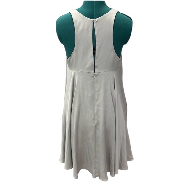 Milly Silk Sleeveless Trapeze Silk/Grey Dress with pockets Size 6 - Picture 3 of 8